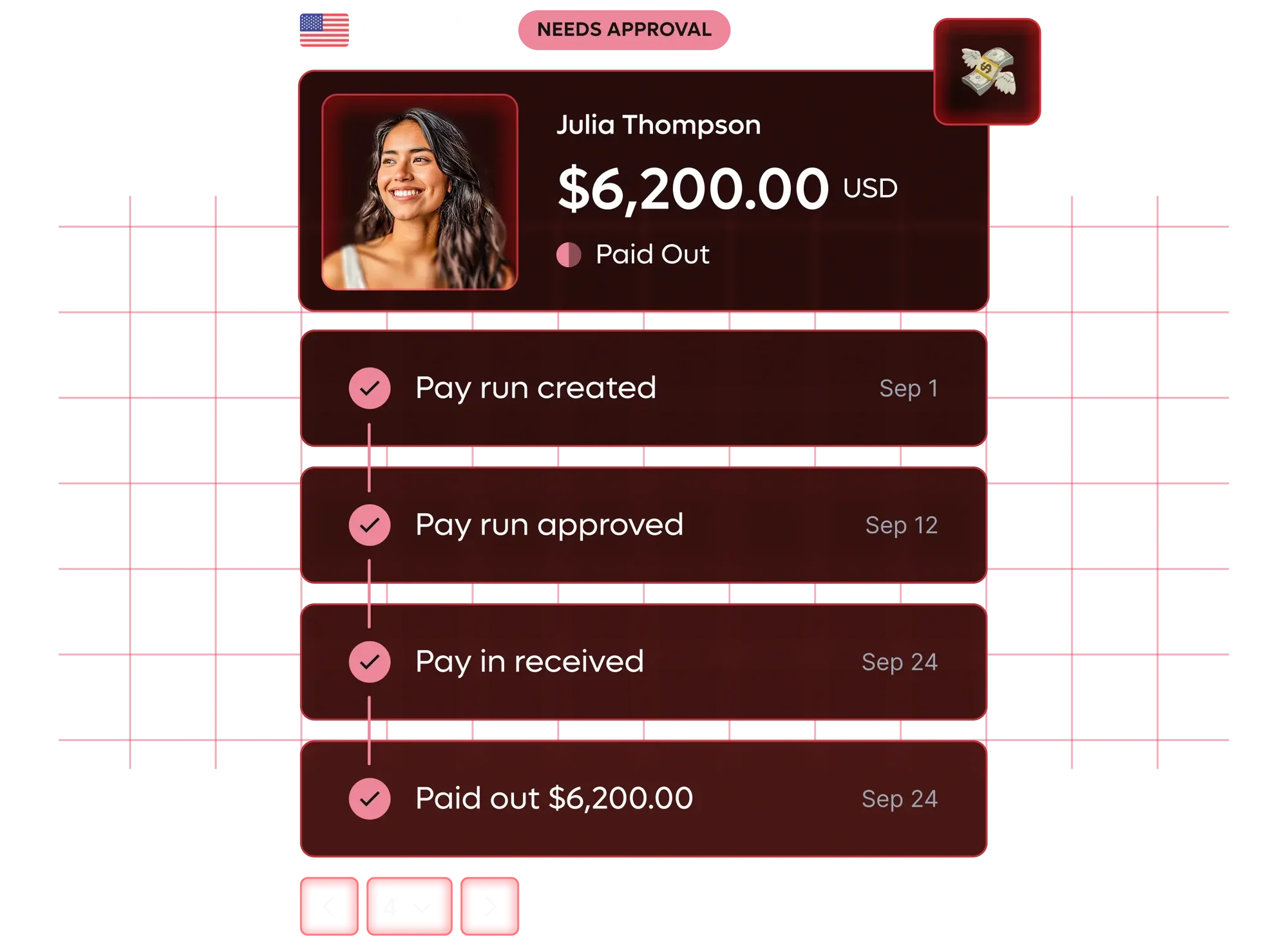 User interface for selecting new hires as global employees or contractors, with an option to simulate salary.