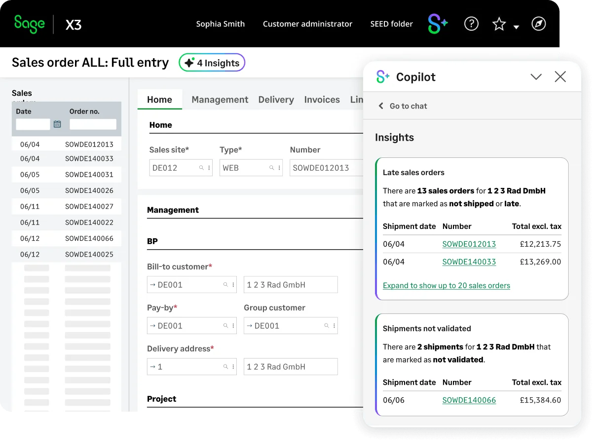 An AI assistant delivers real-time insights on late sales orders and unvalidated shipments, enhancing business process management. An AI assistant delivers real-time insights on late sales orders and unvalidated shipments, enhancing business process management.